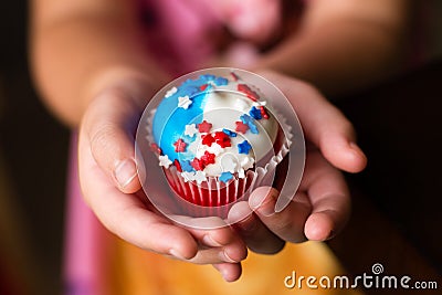Fourth of July Star Cupcakes Stock Photo