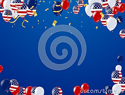 Fourth of July. 4th of July holiday banner, Celebration Banner. Vector Illustration