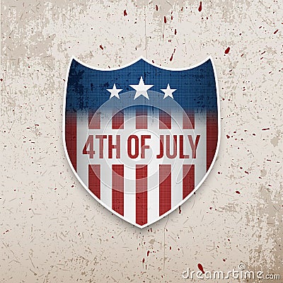 Fourth of July United States greeting Banner Vector Illustration