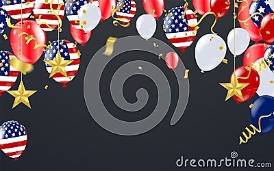 Fourth of July, United States independence day greeting. Vector Vector Illustration