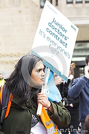 The Fourth Junior Doctors' Strike. Editorial Stock Photo