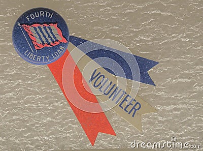 Fourth Liberty Loan pin volunteer Editorial Stock Photo