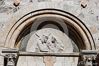 Fourth Station, Via Dolorosa, Jerusalem Stock Photo