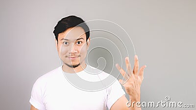 Fourth step hand sign. Stock Photo