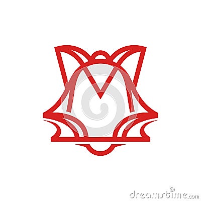 Fox bell line simplicity creative logo design Vector Illustration
