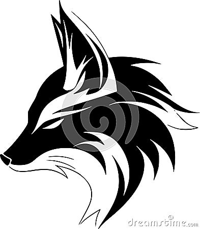 Fox - black and white vector illustration Vector Illustration