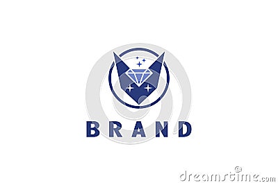 Fox Diamond Logo Vector Illustration