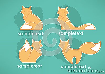 Fox emblems Vector Illustration