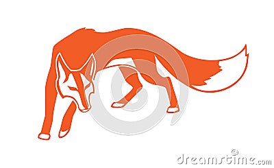 Fox image on white background. Wild animal vector as logo or mascot.. Vector Illustration