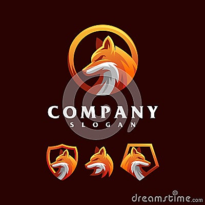 Awesome fox logo design ready to use Stock Photo