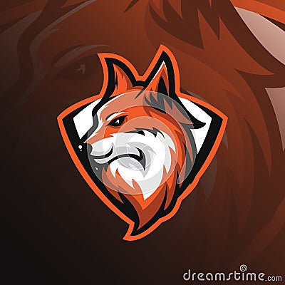 Fox logo mascot design vector with modern and emblem style. fox Vector Illustration