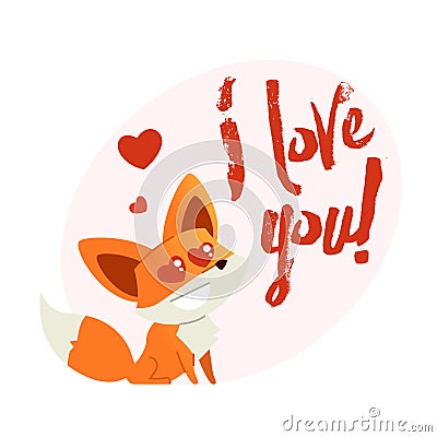 Fox - modern vector phrase flat illustration. Vector Illustration