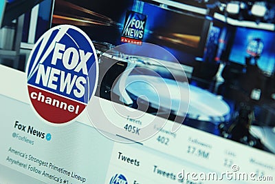 Fox News on twitter Editorial Stock Photo