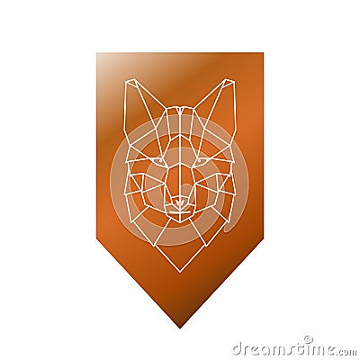 Fox polygonal head Vector Illustration