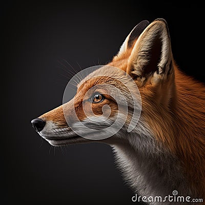 Fox portrait in studio, ultra realistic image, Generative Ai Stock Photo