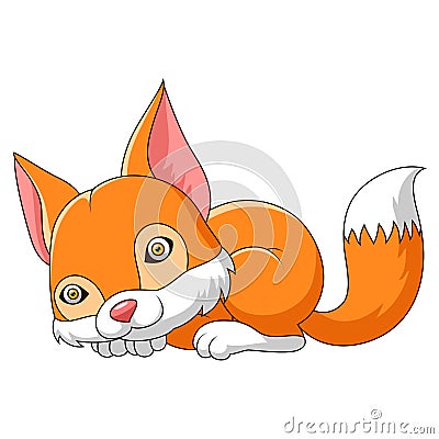 Fox sleeping cartoon Vector Illustration