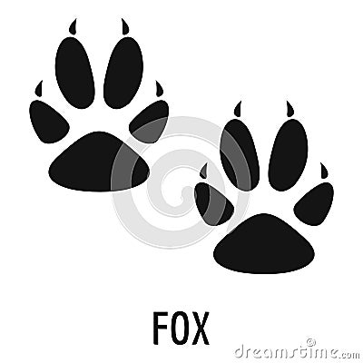 Fox step icon, simple style. Cartoon Illustration