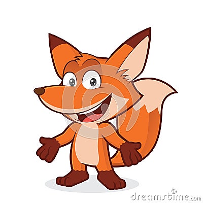 Fox in welcoming gesture Vector Illustration
