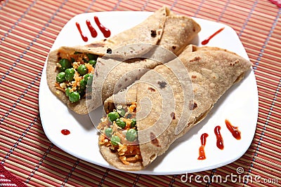 foxtail millet cheese rolls. kangni paneer rolls. thinai paneer rolls. Stock Photo