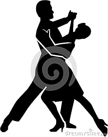 Foxtrot dancing couple Vector Illustration