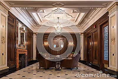 Foyer in Art Deco Style Editorial Stock Photo