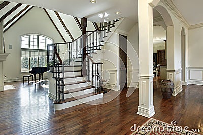 Foyer in luxury home Stock Photo