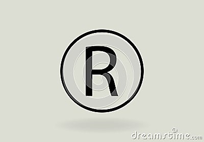 Registered trademark symbol icon vector on white background Vector Illustration