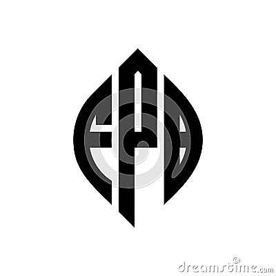 FPB circle letter logo design with circle and ellipse shape. FPB ellipse letters with typographic style. The three initials form a Vector Illustration