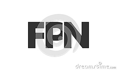 FPN logo design template with strong and modern bold text. Initial based vector logotype featuring simple and minimal typography. Vector Illustration