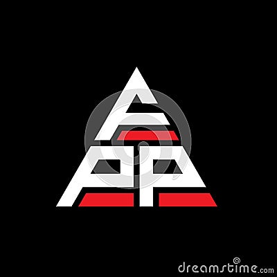FPP triangle letter logo design with triangle shape. FPP triangle logo design monogram. FPP triangle vector logo template with red Vector Illustration