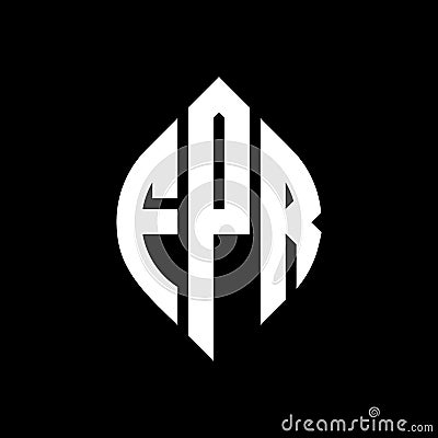 FPR circle letter logo design with circle and ellipse shape. FPR ellipse letters with typographic style. The three initials form a Vector Illustration