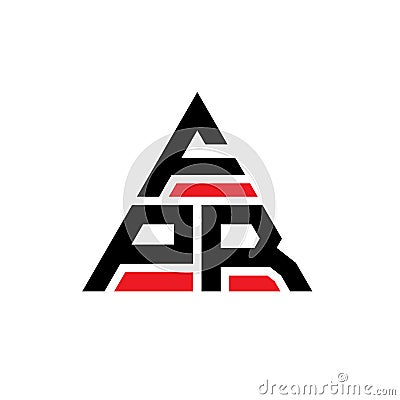 FPR triangle letter logo design with triangle shape. FPR triangle logo design monogram. FPR triangle vector logo template with red Vector Illustration