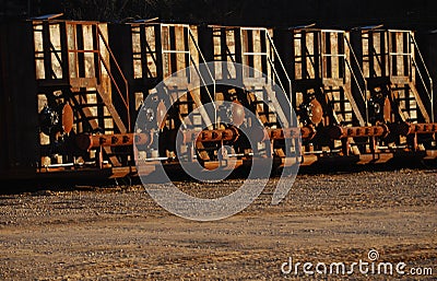 Frac Tanks Ready for Paint Stock Photo