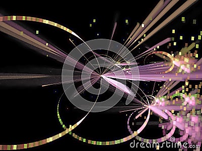 Fractal abstract swirl color, shine flame background, creative design, disco chaos Stock Photo