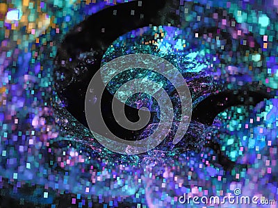 Fractal abstract color, graphic card curve texture wave future generated color background, creative design, disco chaos Stock Photo