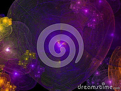 fractal abstract digital decoration shine flame chaos futuristic artistic Stock Photo