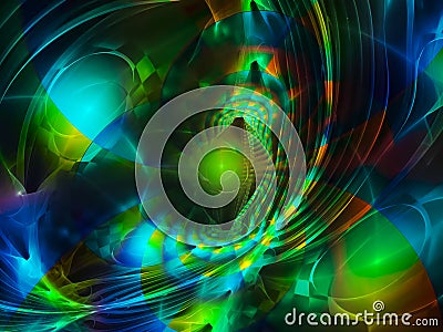 Fractal abstraction concept glossy glow artwork creativity digital vibrant splatter design Stock Photo