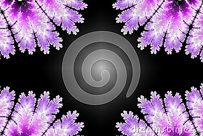 Abstract fractal background in violet with copyspace. Flat wedding template with frame on light background for decorative design Stock Photo