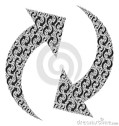 Refresh Recursion Composition of Itself Items Vector Illustration