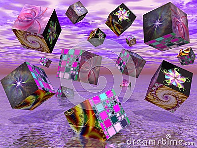 Fractal cubes II Stock Photo