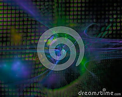 Fractal digital shape sparkle design edge unique magic dynamic Stock Photo