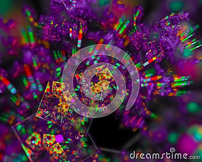 Fractal digital abstract template , wallpaper elegance decoration wave design, disco, party, banner Stock Photo