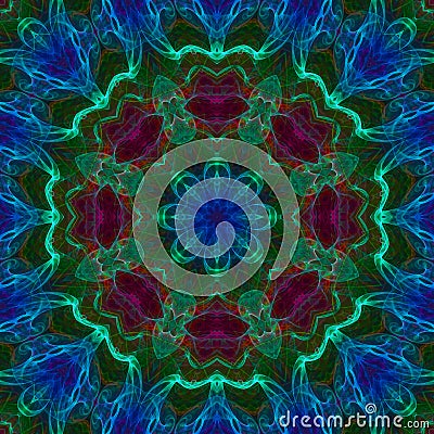 Fractal digital kaleidoscope abstract, mandala beautiful design Stock Photo