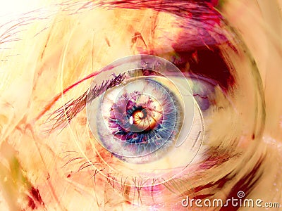 Fractal Eye Swirls Digital Art Stock Photo