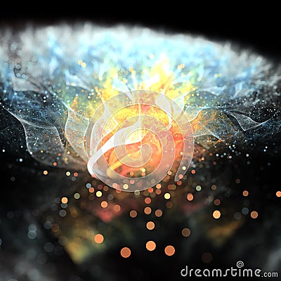 Fractal Flame Break Bokeh Stock Photo