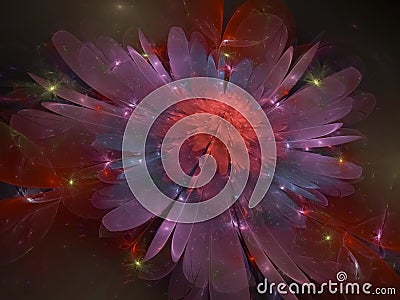 Fractal flower beautiful fantastic background shining Stock Photo