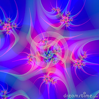 Fractal Flower Fusion Stock Photo