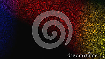 Fractal grain of Colorful blocks Pattern.Abstract Dark Mosaic background. Stock Photo