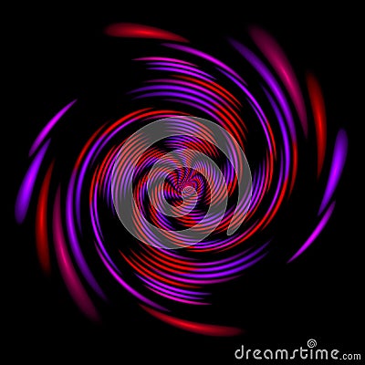 Fractal illustration of colored spiral isolated Cartoon Illustration