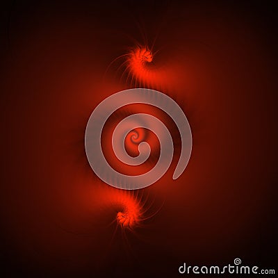 Fractal illustration of a red spiral Cartoon Illustration